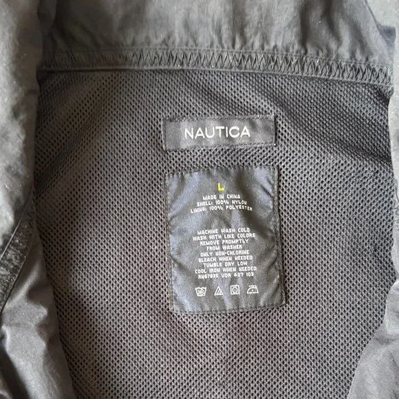 Nautica Men's Windbreaker in Black with Yellow Accents - Picture 4 of 12